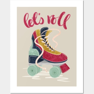 Lets Roll! Motivational Roller Skate Posters and Art